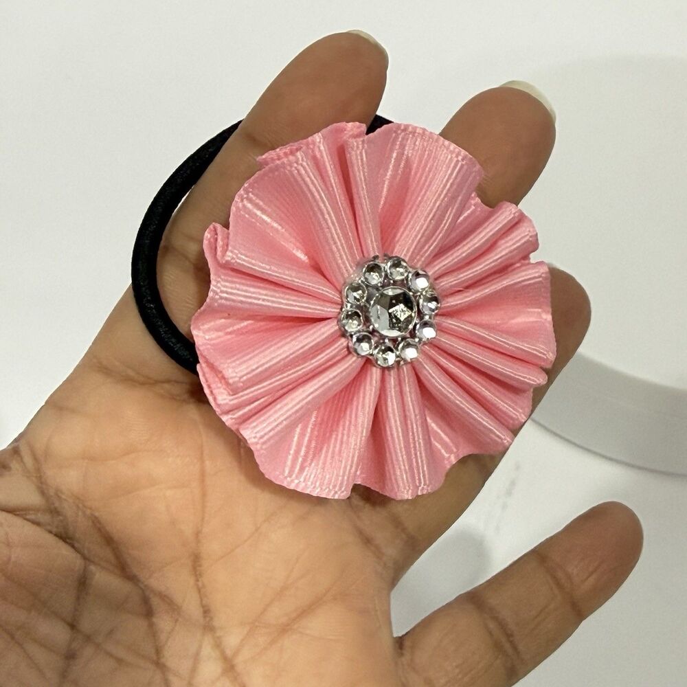 Hair Bow Set 2 Ponytail For Girls Pink 2 Inch New - Picture 6 of 12